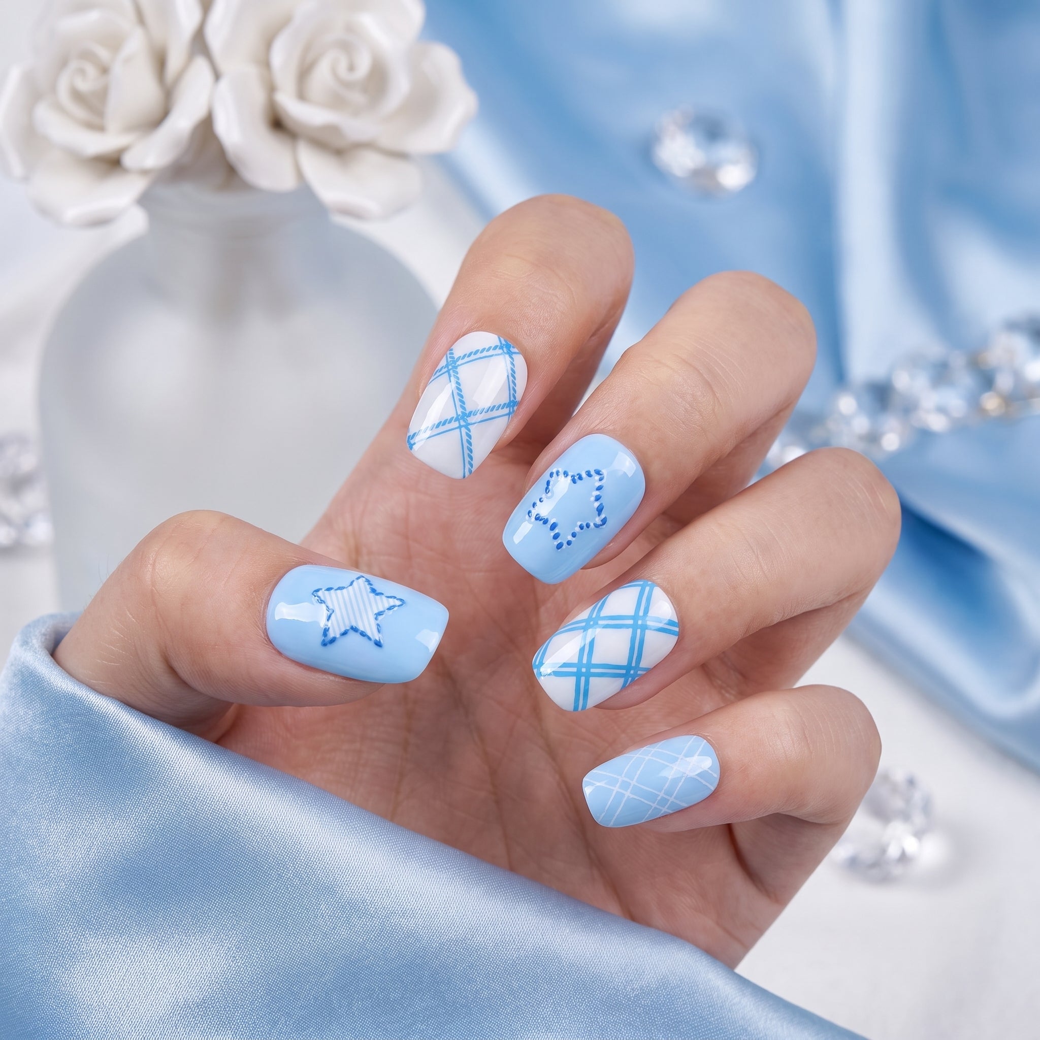 Blue Plaid Star | TB-10107